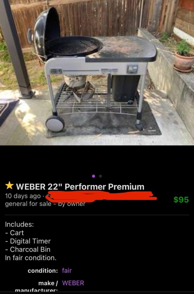 Is this a good deal? Weber Performer Premium - $95