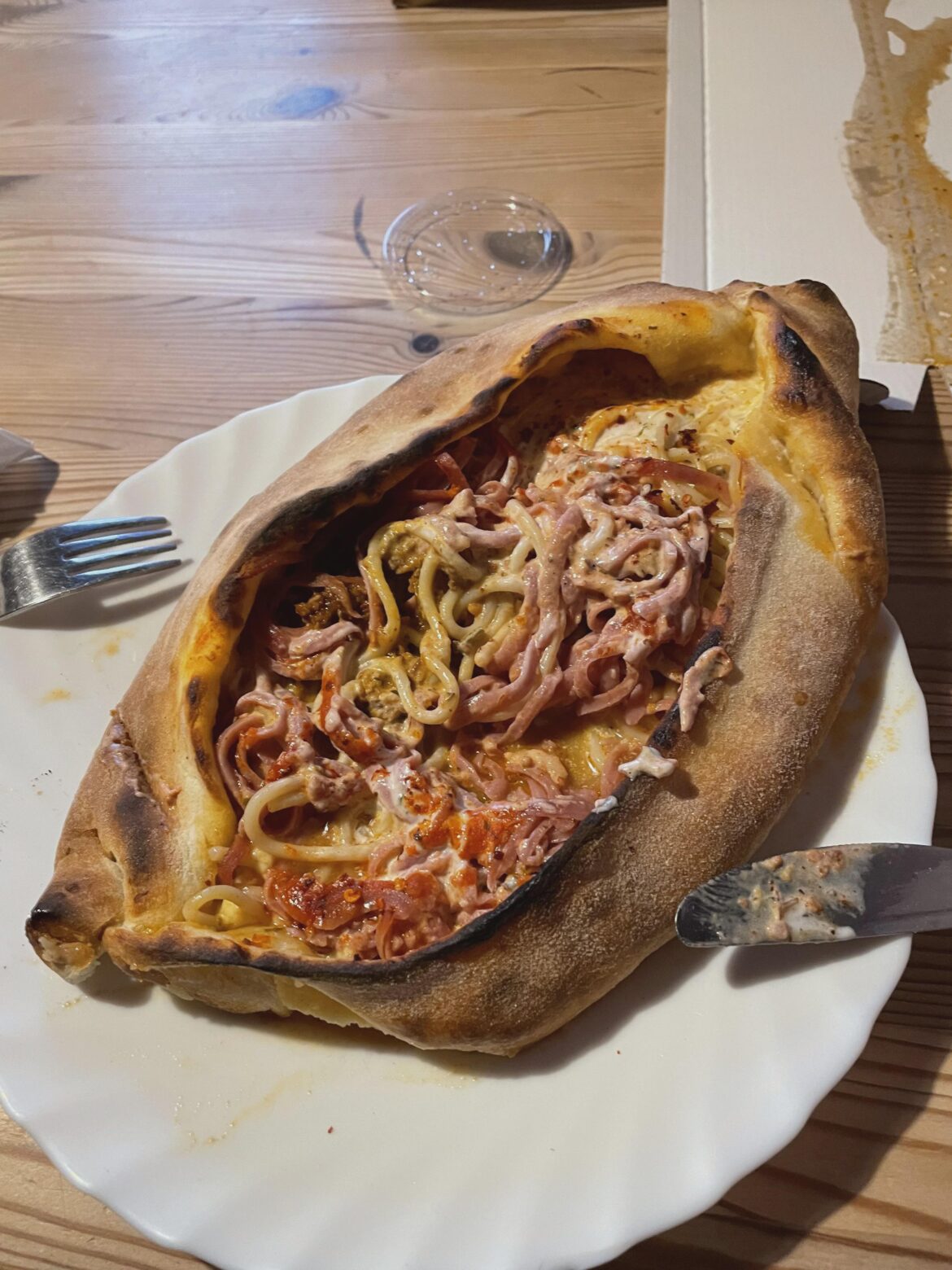 Thoughts on spaghetti filled calzone?