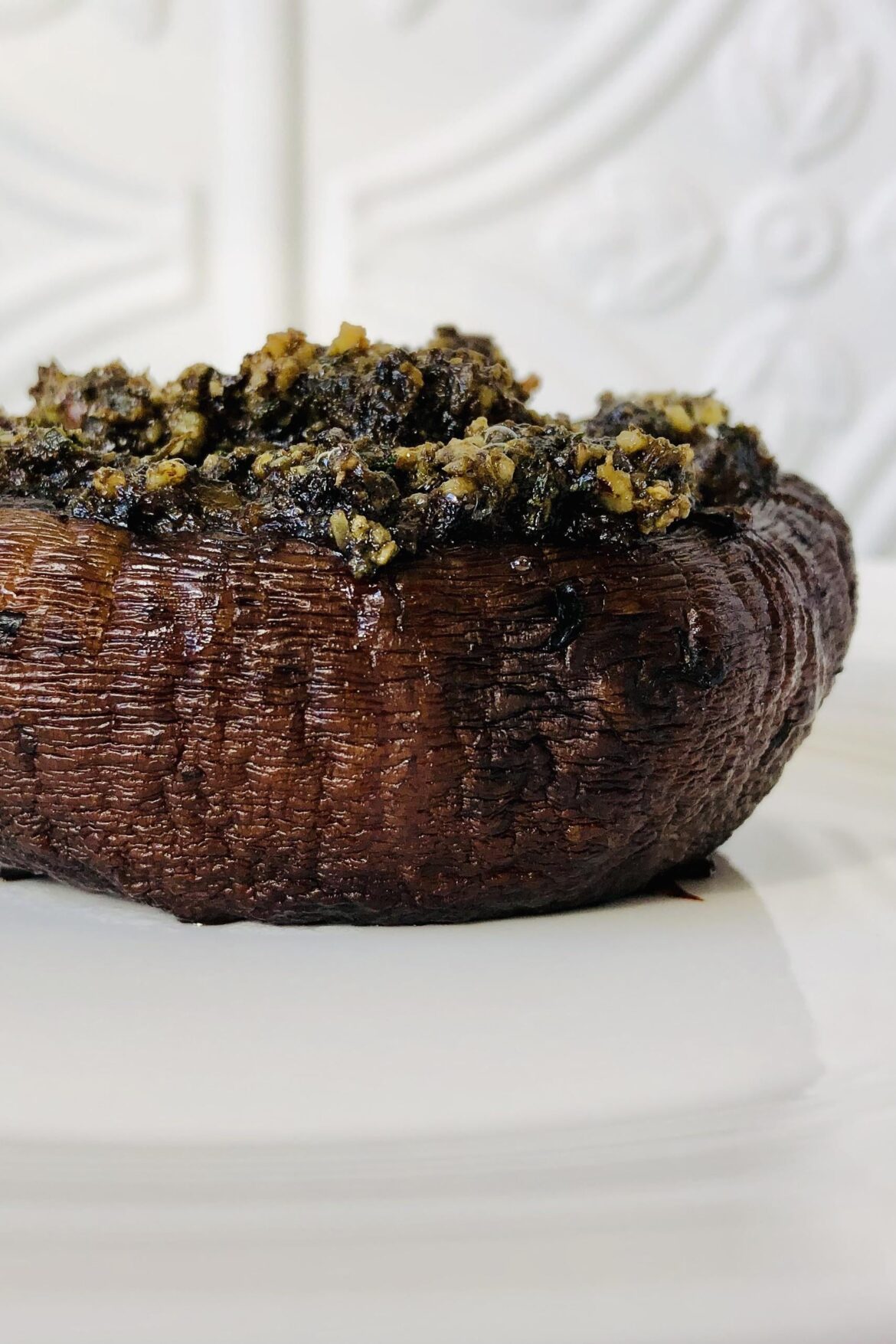 Rich and delicious vegan stuffed portobello mushrooms