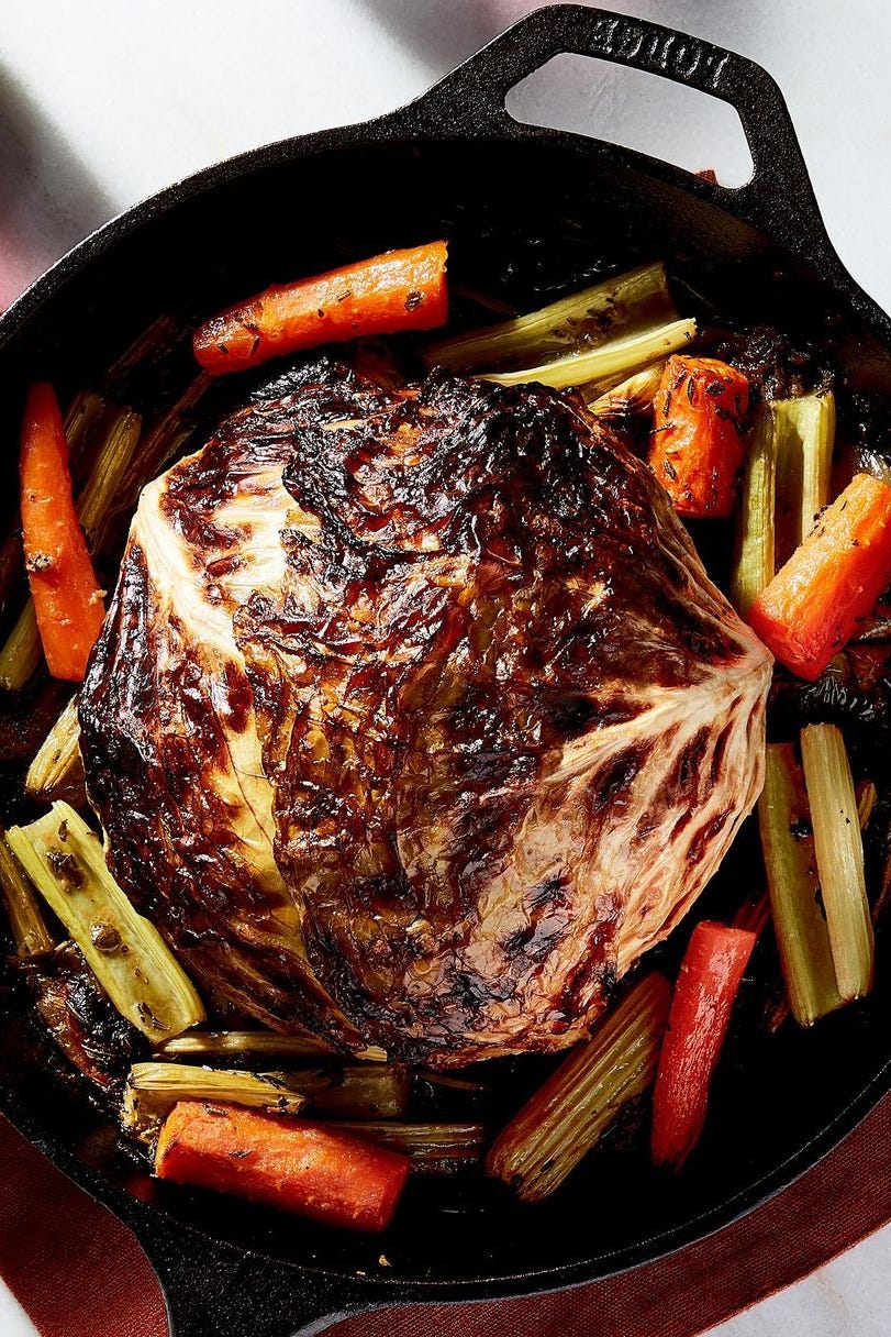 whole roasted cabbage