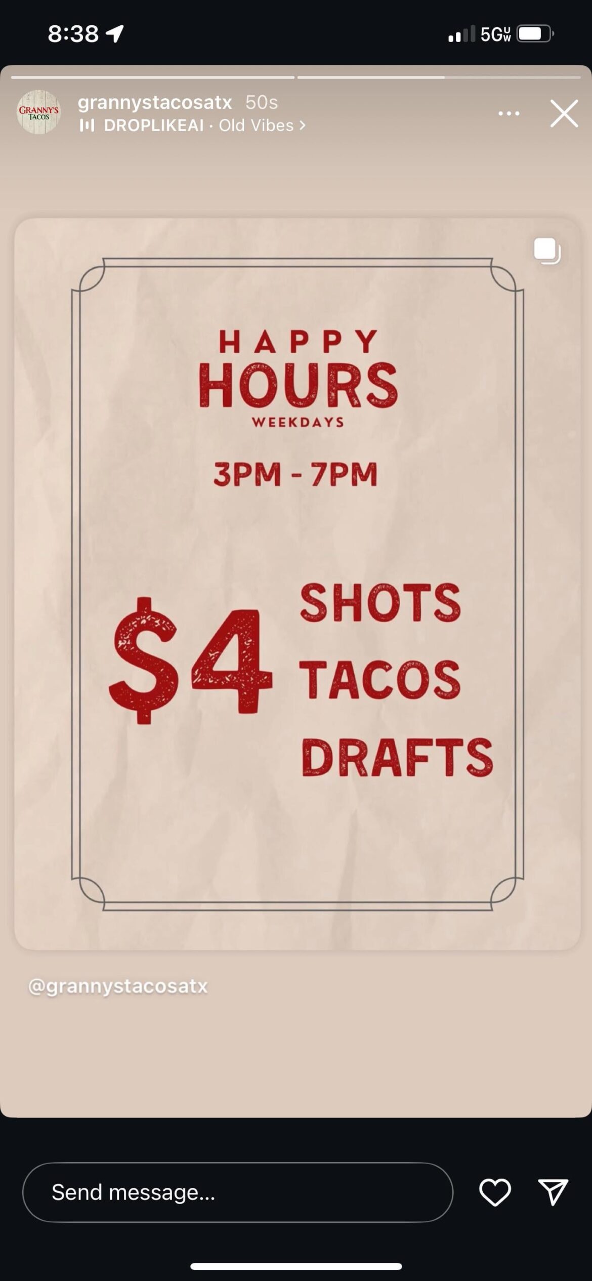 Granny’s possibly the best happy hour in town now?