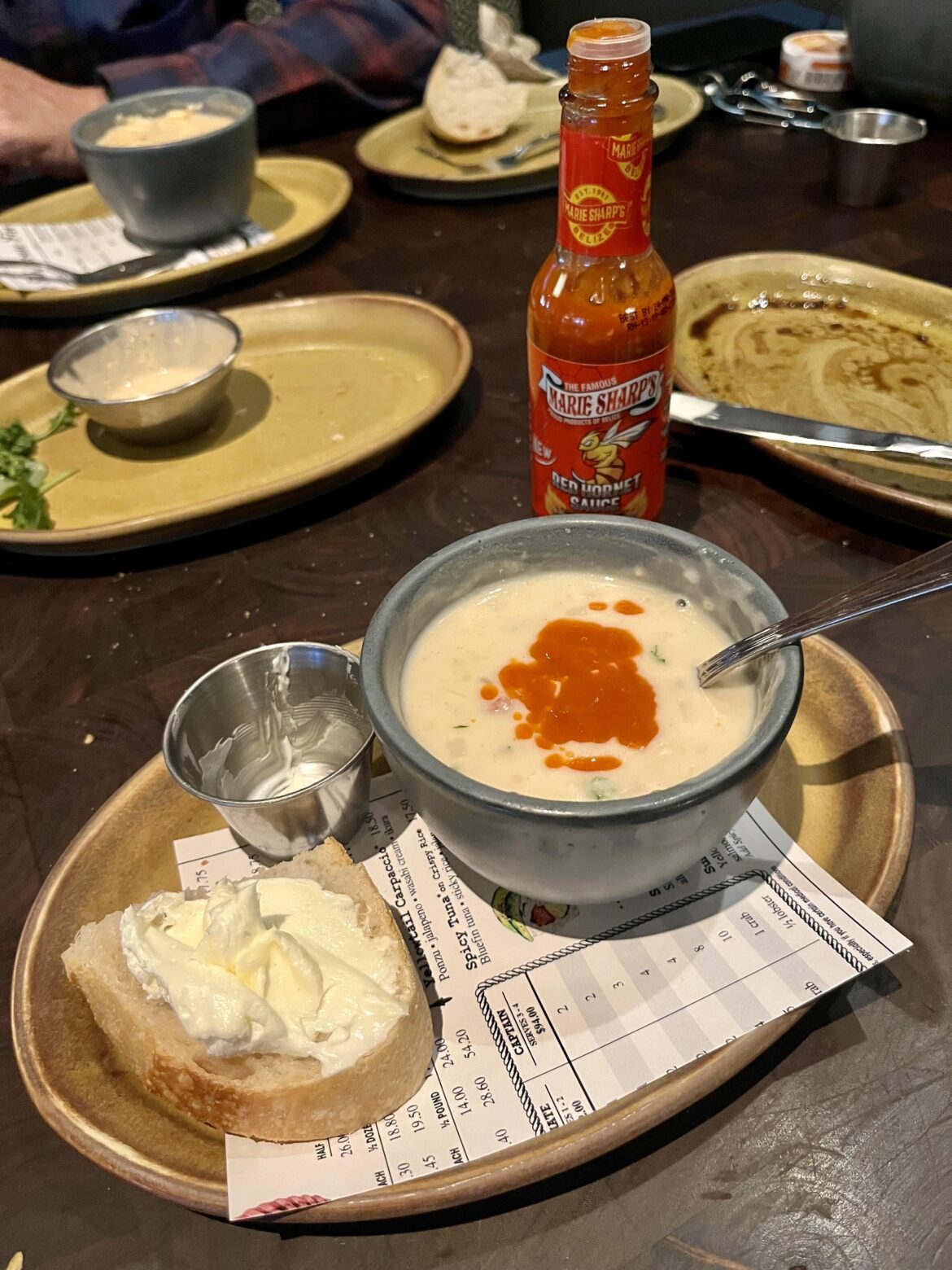 King’s Fish House carries Marie Sharp’s Red Hornet Sauce! Tasted so good in the clam chowder