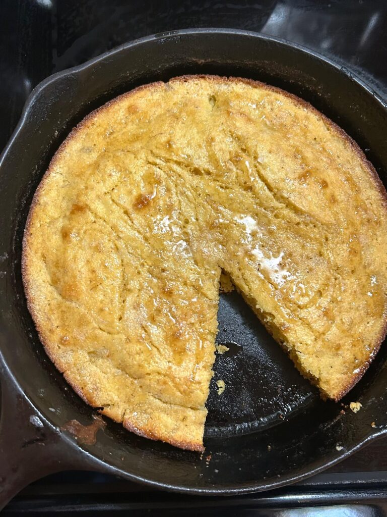 Honey banana sea salt cornbread [homemade]