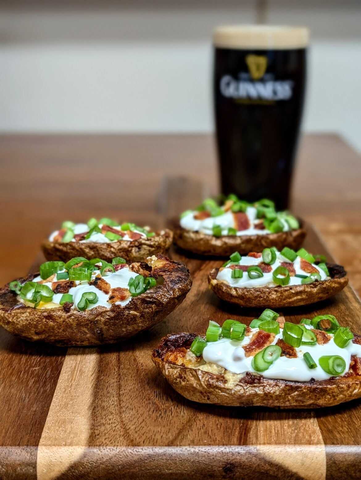 Potato skins and Guinness I made for myself last St. Paddy's day