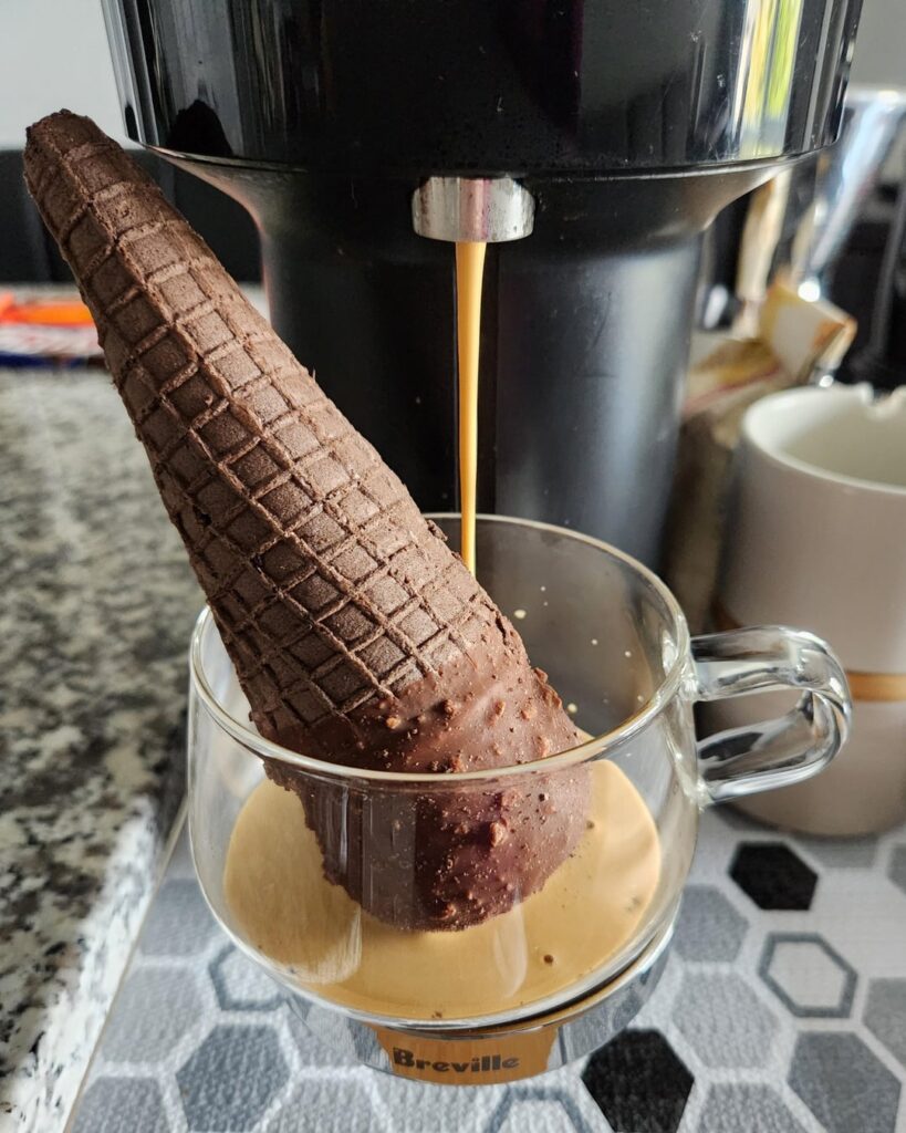 I wanted an ice cream cone and coffee at the same time: