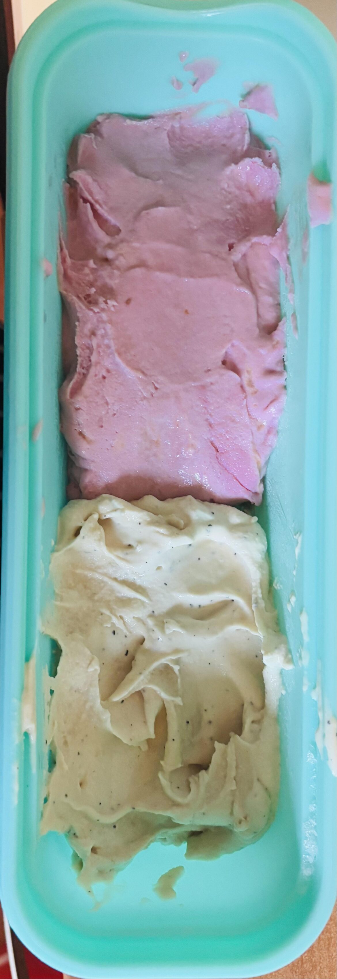 Raspberry caramel + chai gelato (vegan, oat-based)