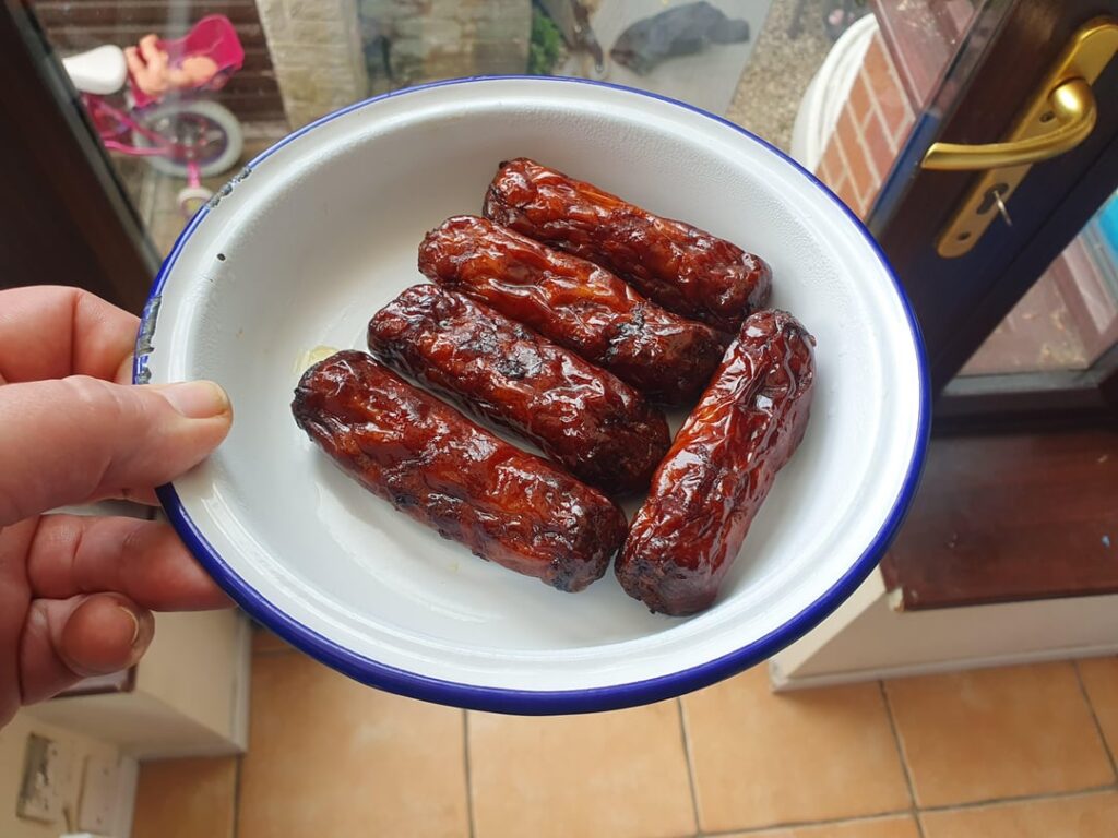 Applewood smoked sausage.