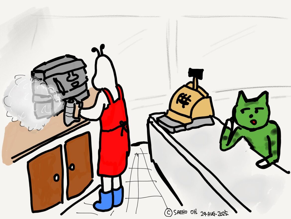 Hodog the barista, Takku the patient customer