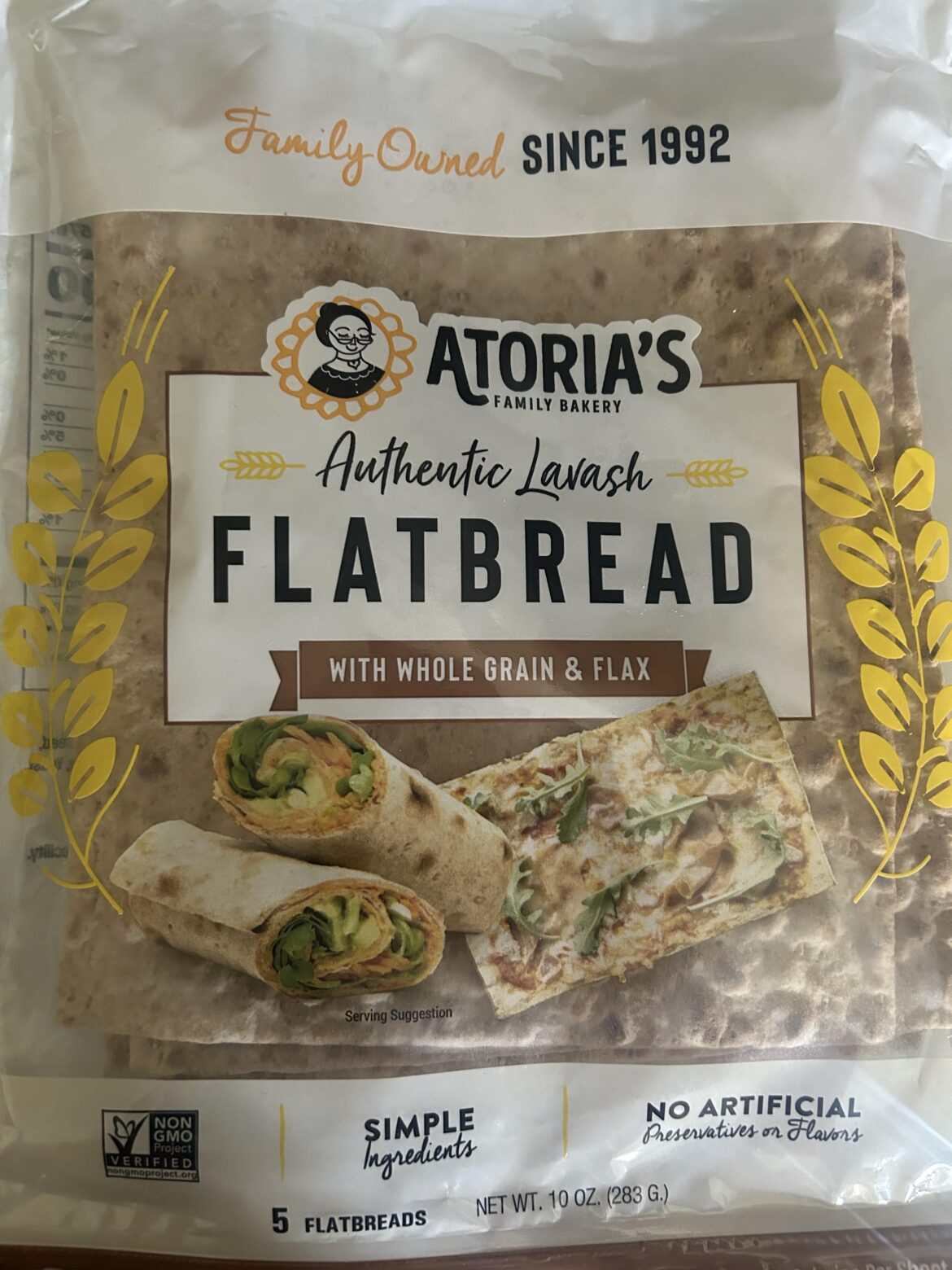 Just wanted to share these yummy flatbreads that are great for wraps! Really large pieces and only 100 Cals