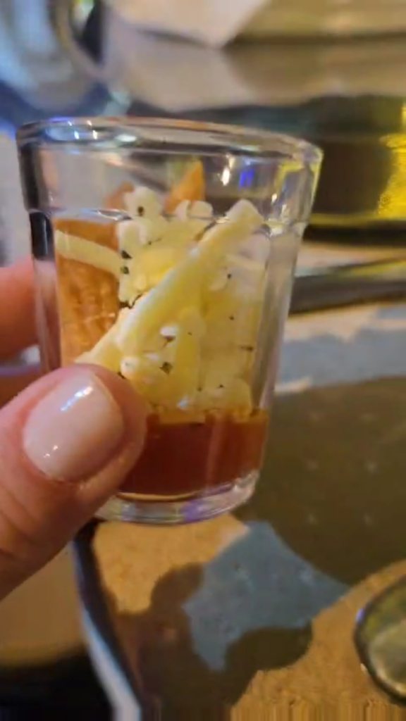 3 penne in a mini-glass