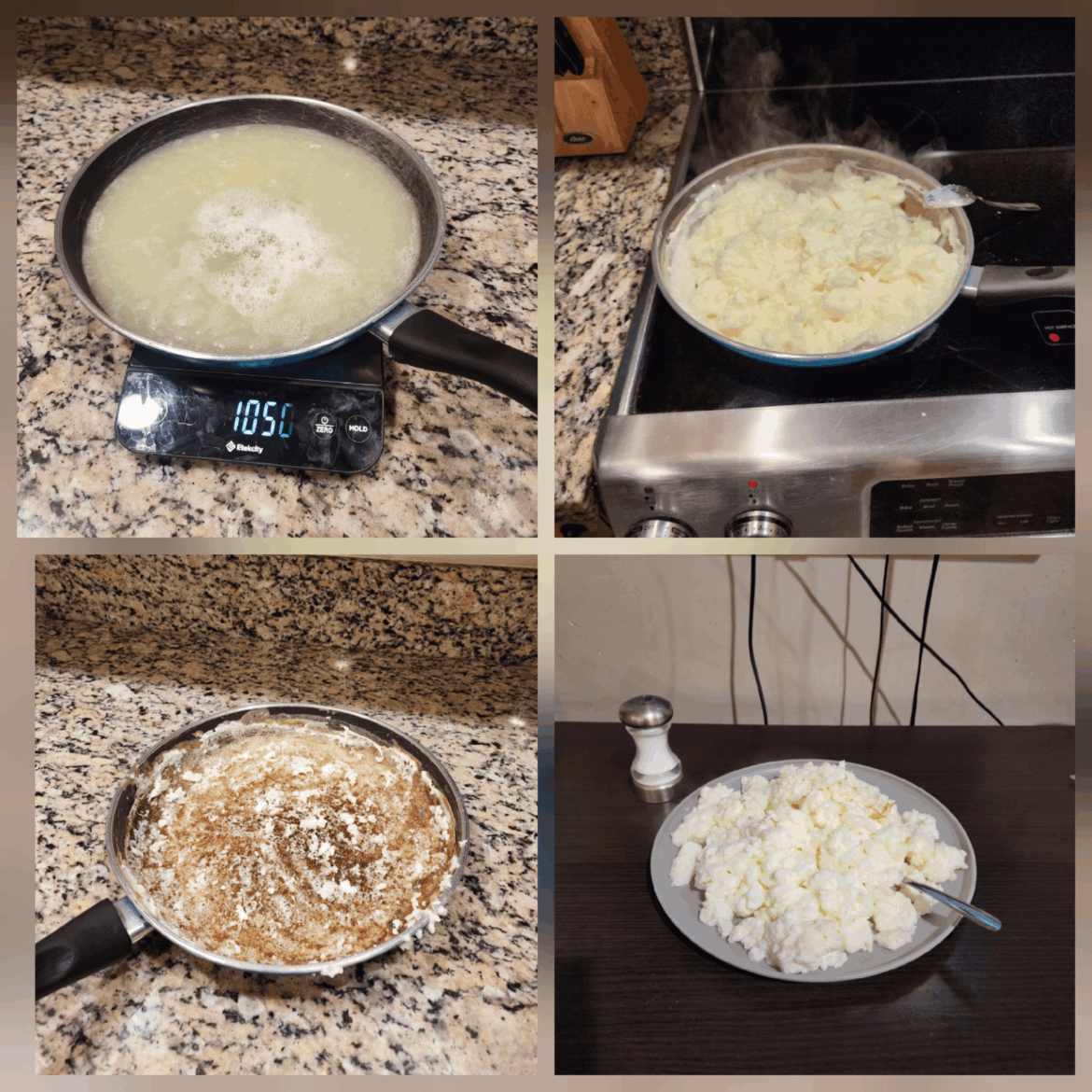 13 days ago, I posted my dinner of 910g of egg whites. Today I beat myself. 1,050g of egg whites. With salt!!! (notice the salt shaker)