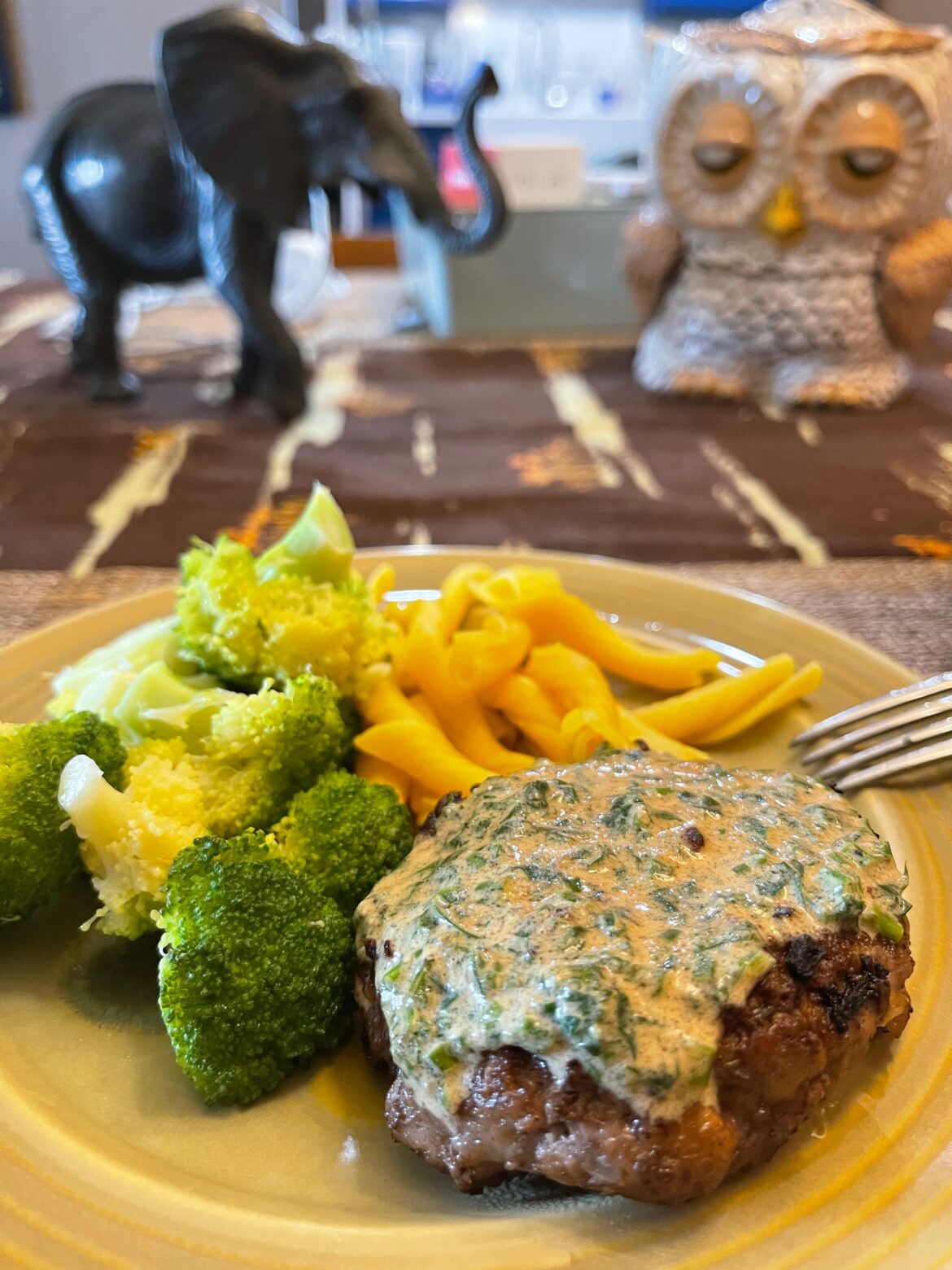 Humble hamburger patty with cream sauce, Julia Child recipe!