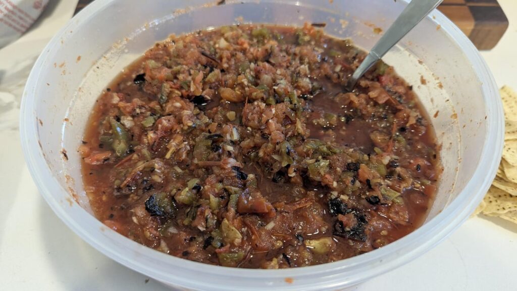 Smoked, charred salsa