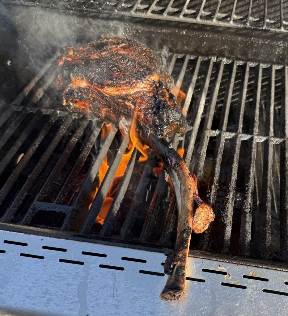 Grilled first tomahawk last night. Too much char and not exactly the right shade of red I was hoping for. What did I do wrong?