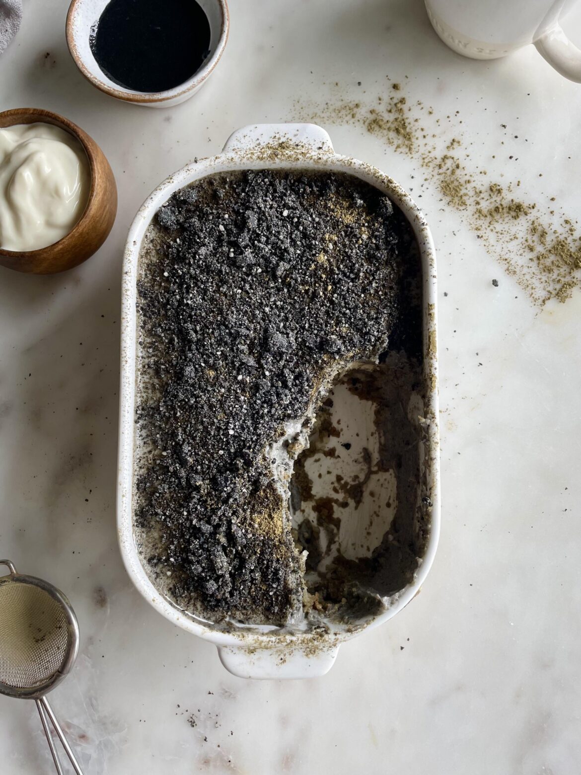 Black sesame oolong ‘tea-ramisu’
