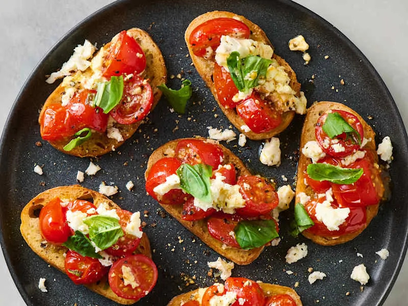 martha stewart bruschetta recipe on a plate