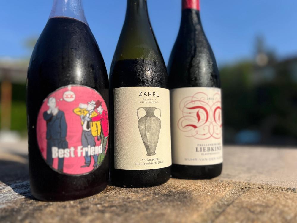 Chilled Austrian red wine