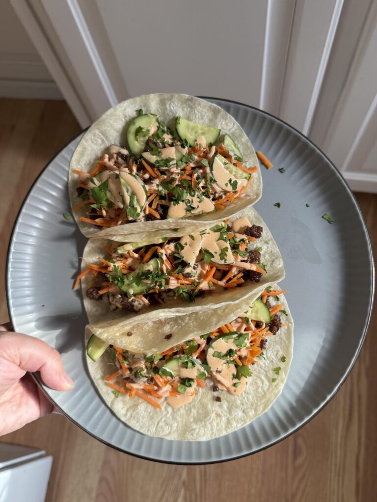 One-Pan Banh Mi Style Beef Tacos