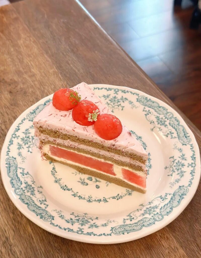 Watermelon Earl Grey Tea Vanilla Cake.