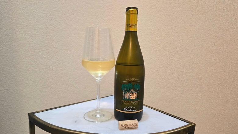 Frank Family chardonnay and glass