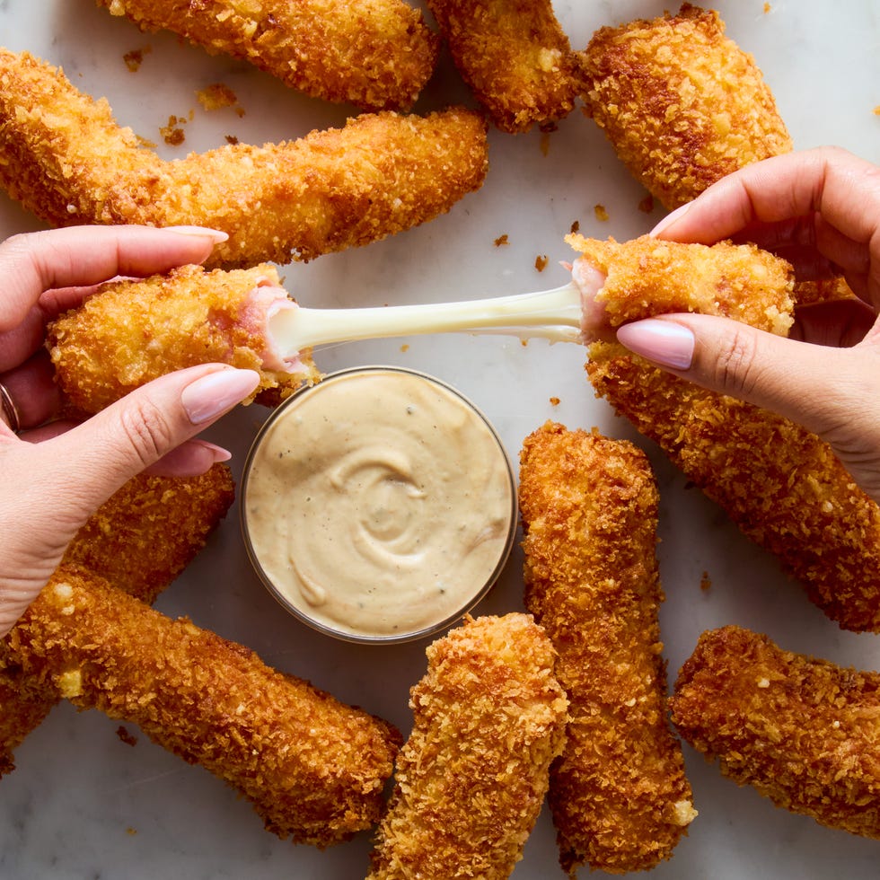fried ham and cheese mozzarella sticks