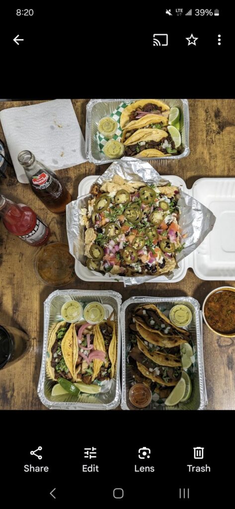 About 100 bucks of Taqueria Vegana, I'm addicted to their Birria