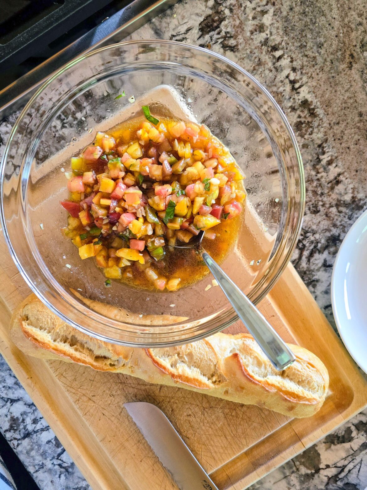 Bruschetta with heirloom tomatoes