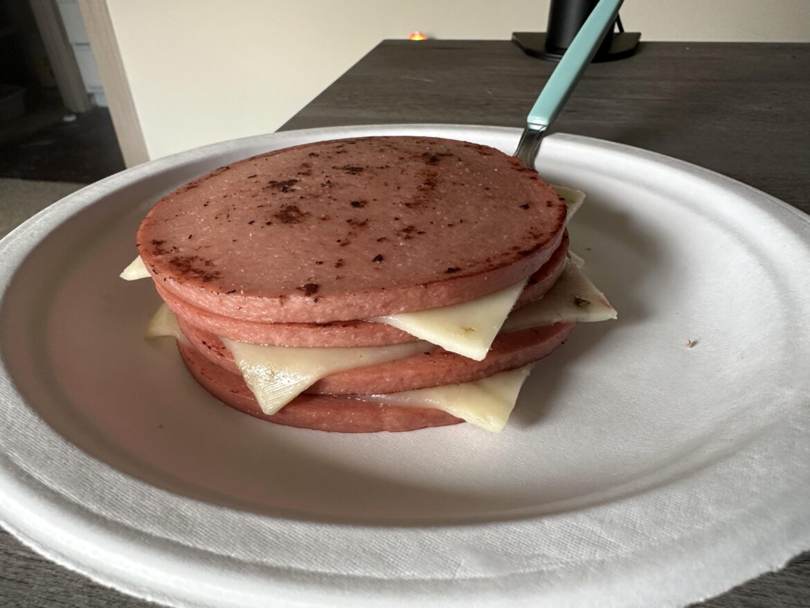 I didn’t have bread and forgot I had food in the freezer