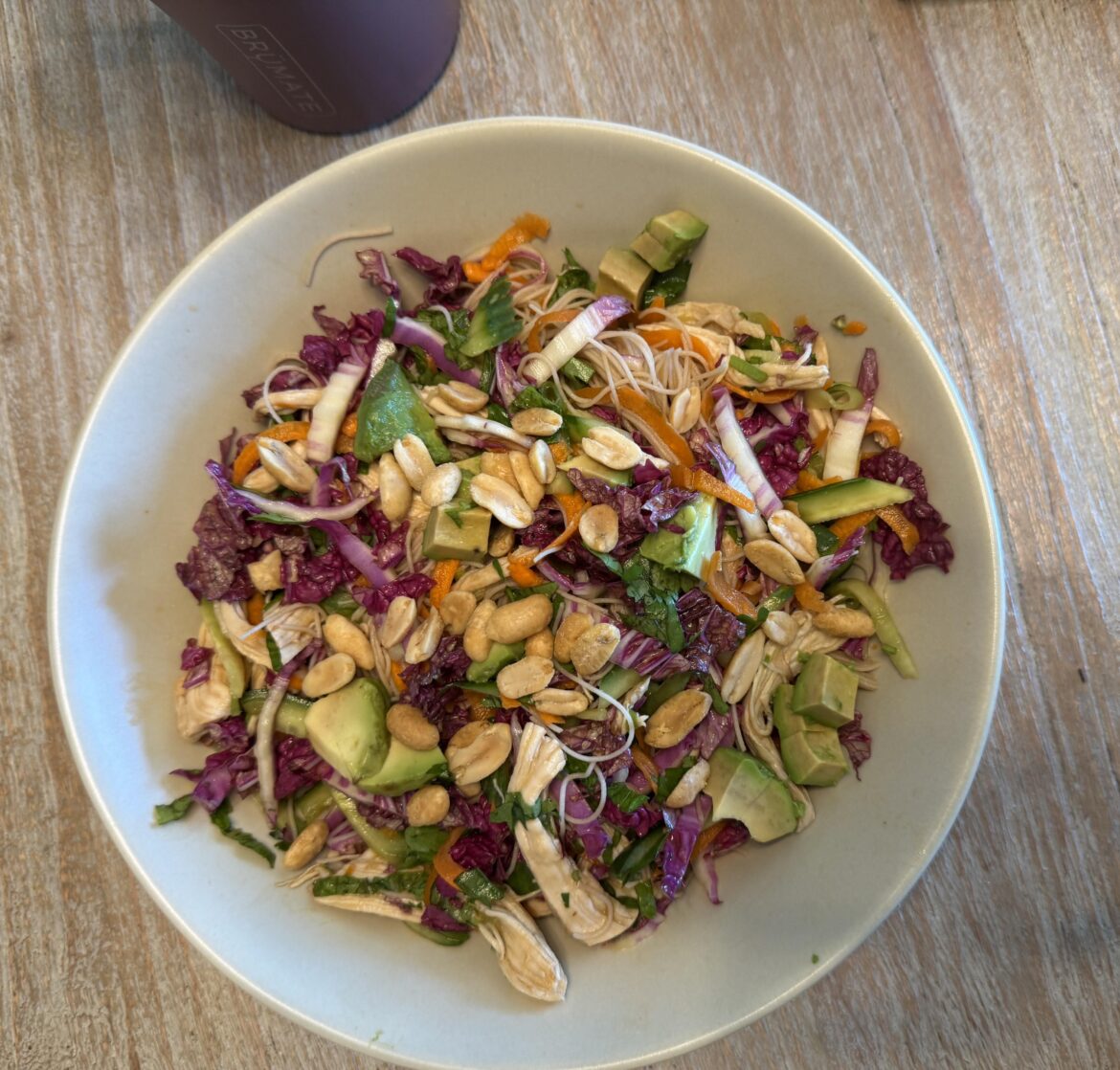 Chicken vermicelli bowl with miso dressing