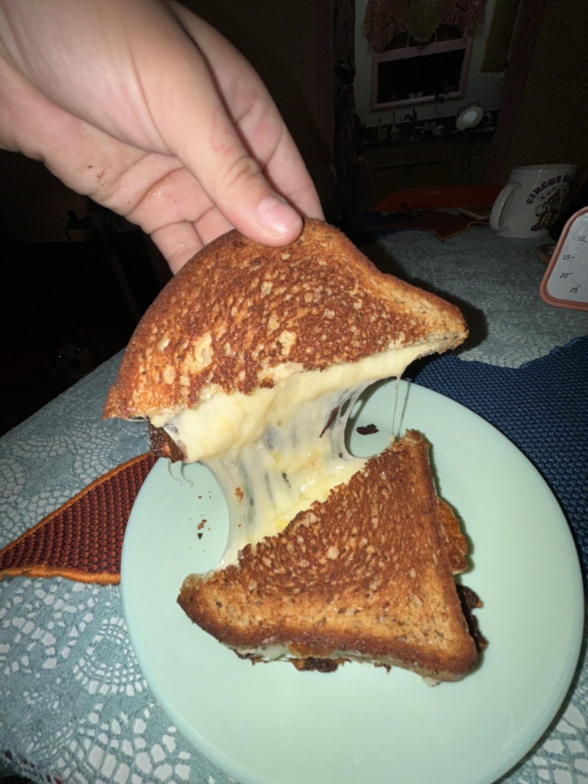 Parmesan and mozzarella on GF bread