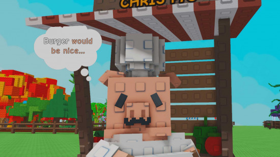 Chris asking for a burger in Grow a Garden.
