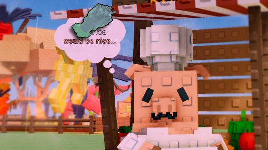 Chris P asking for a smoothie in Grow a Garden.