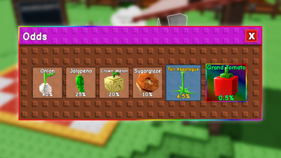 A screenshot of the seeds available in the Trading Grow a Garden update's seed pack