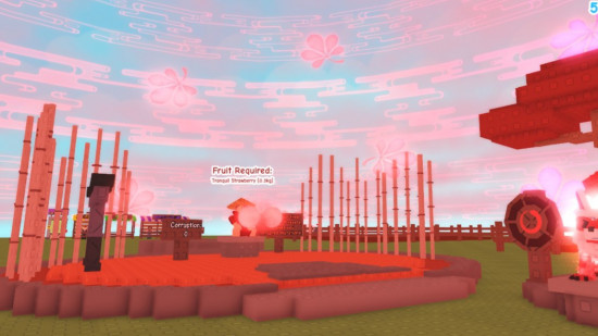 A pink hue takes over the gardens in the Grow a Garden Zen update.