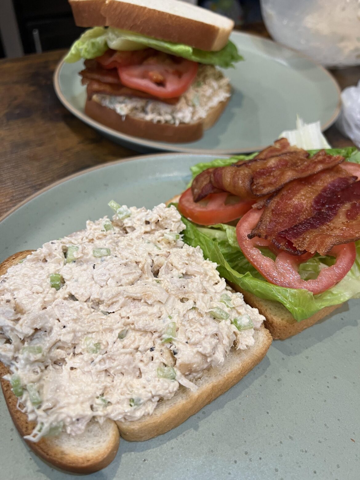 Chicken salad club for dinner