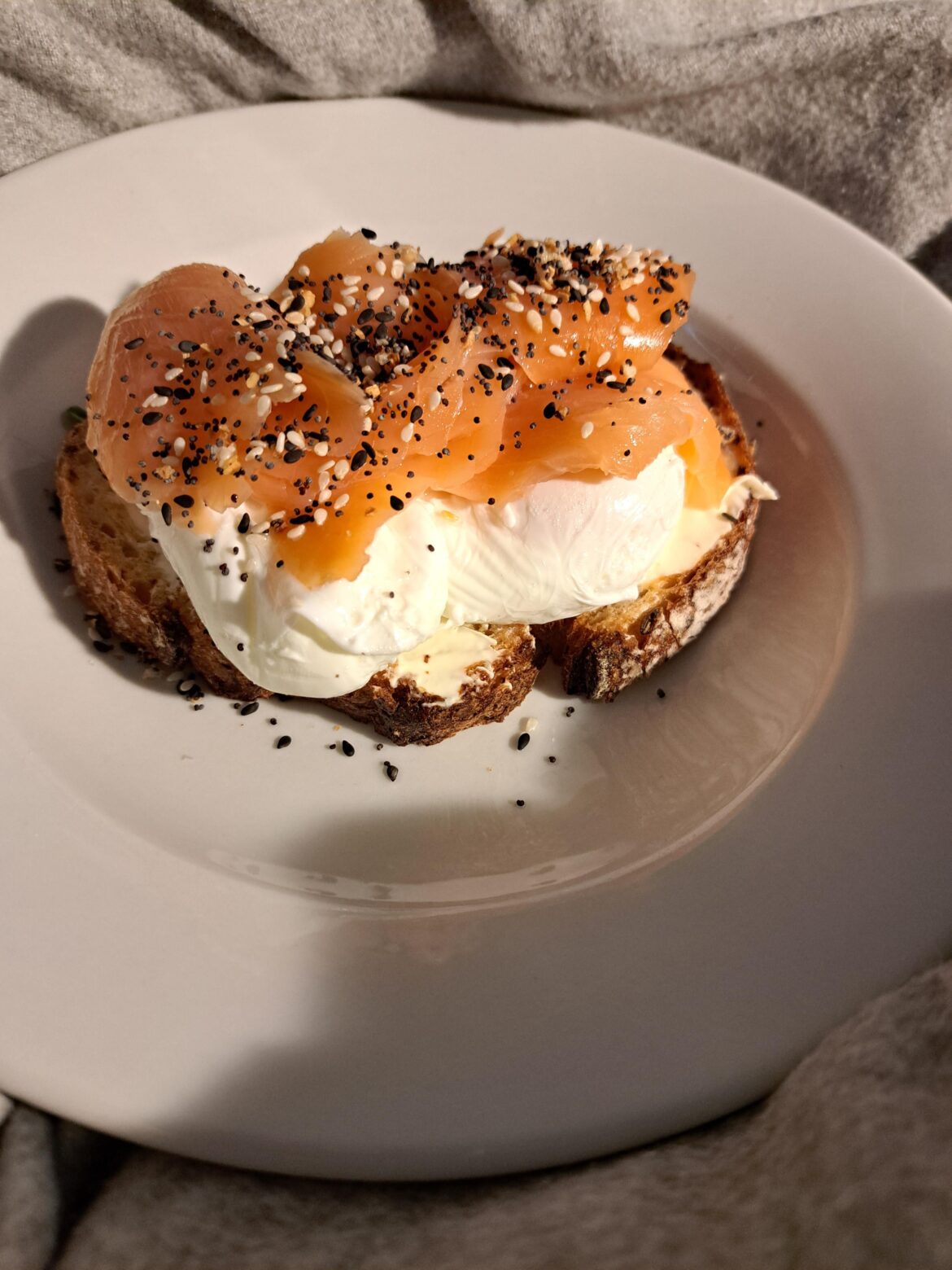 Eggs and smoked salmon. Good Morning
