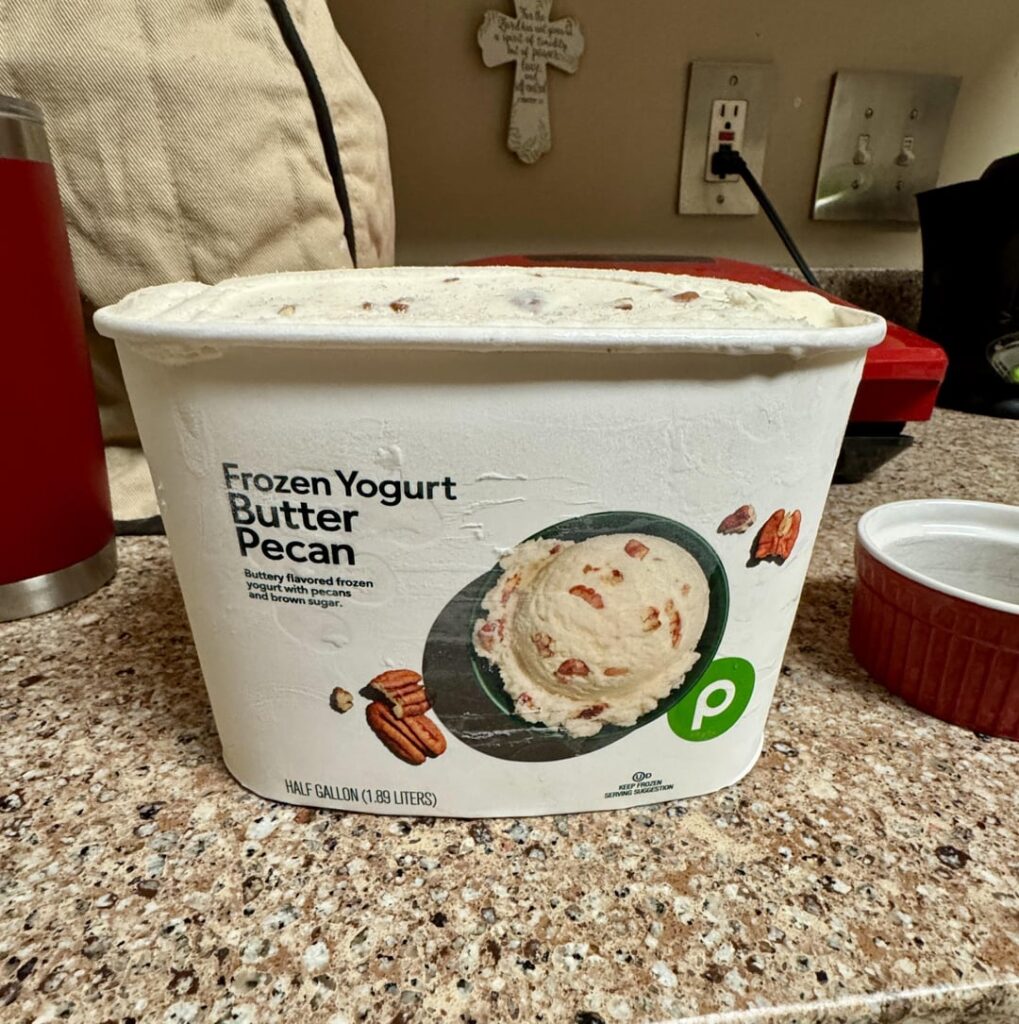 Publix butter pecan frozen yogurt