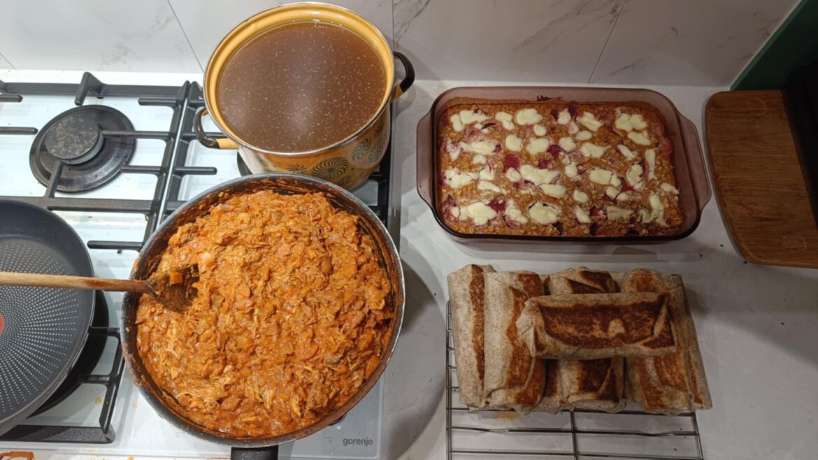 Meal prep for most of the workweek for me and my wife