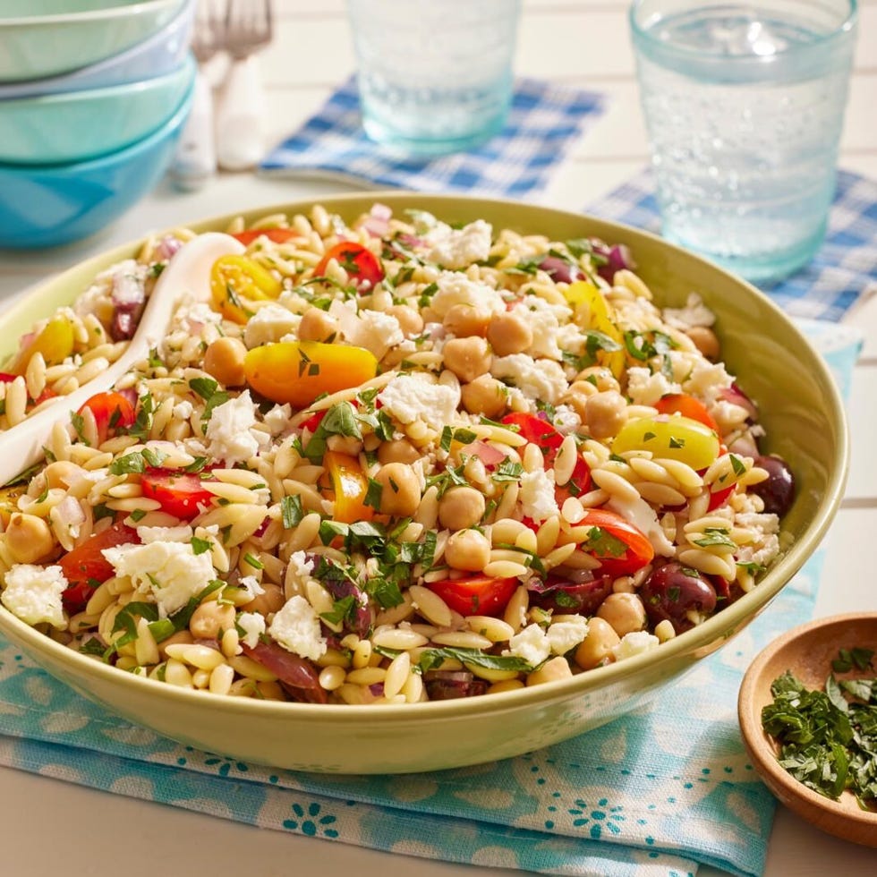 healthy mediterranean orzo pasta salad