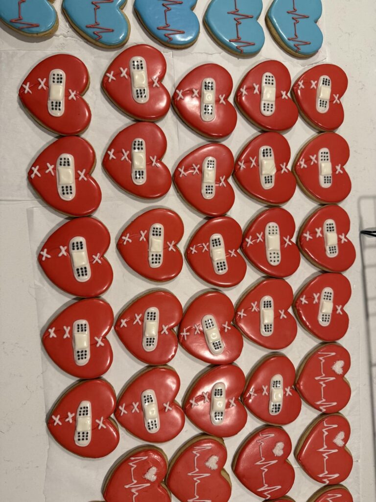 Mended heart, EKG beat cookies