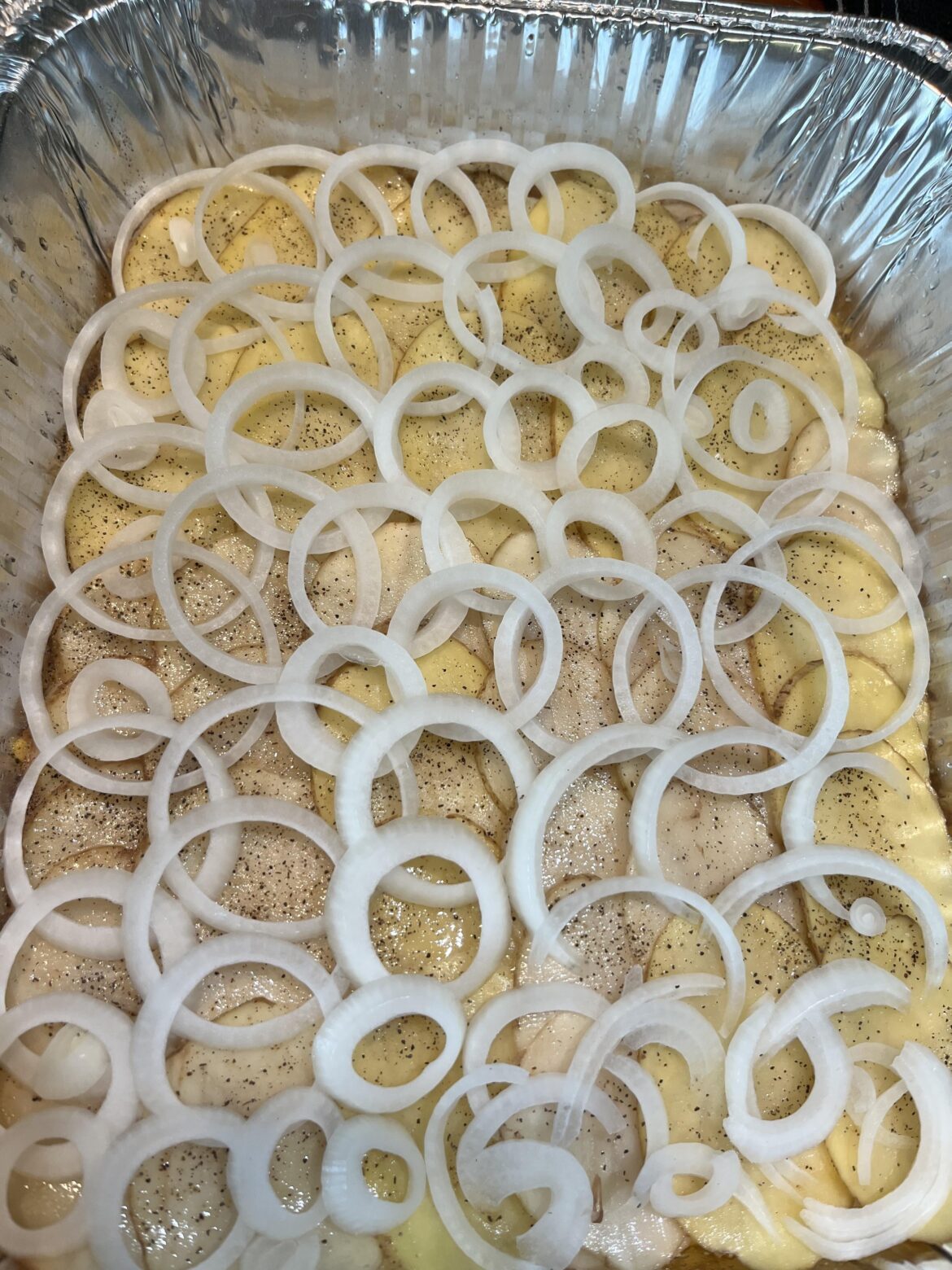 The potato gratin my wife made for dinner. Beautiful layering, no?