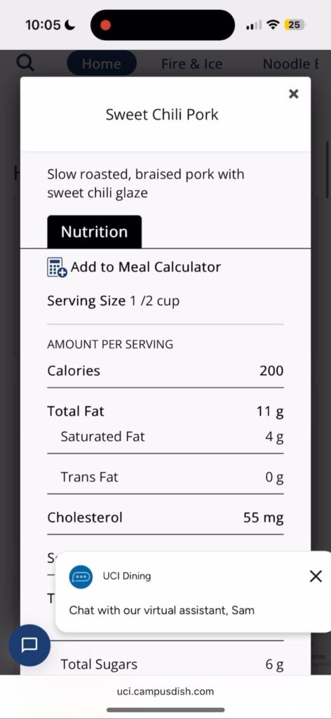 dining hall calories are oddly low??