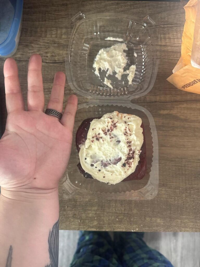 Estimate on this? Red velvet sweet roll