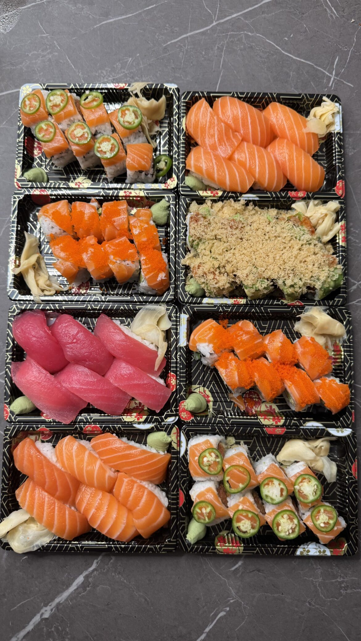 Friday night dinner, each roll was $6-$8