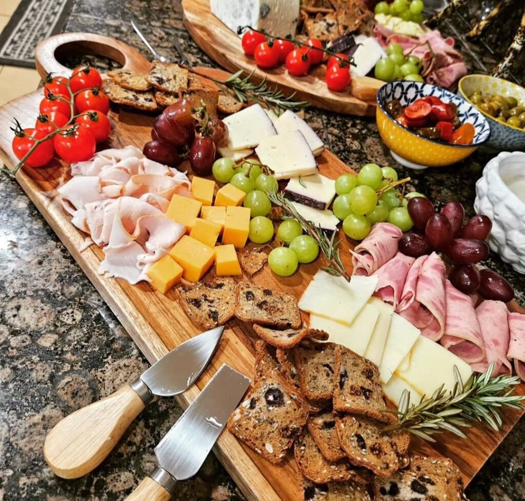 A fun homemade Charcuterie board.