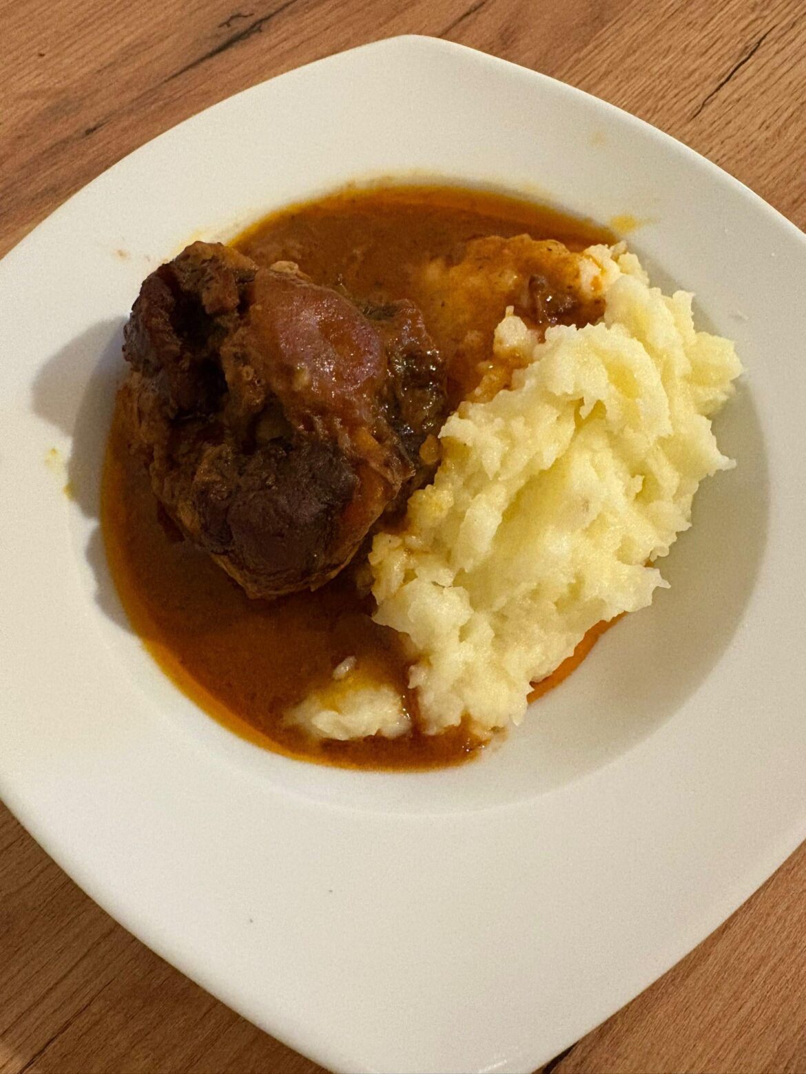 Oxtail Stew with mashed potatoes.