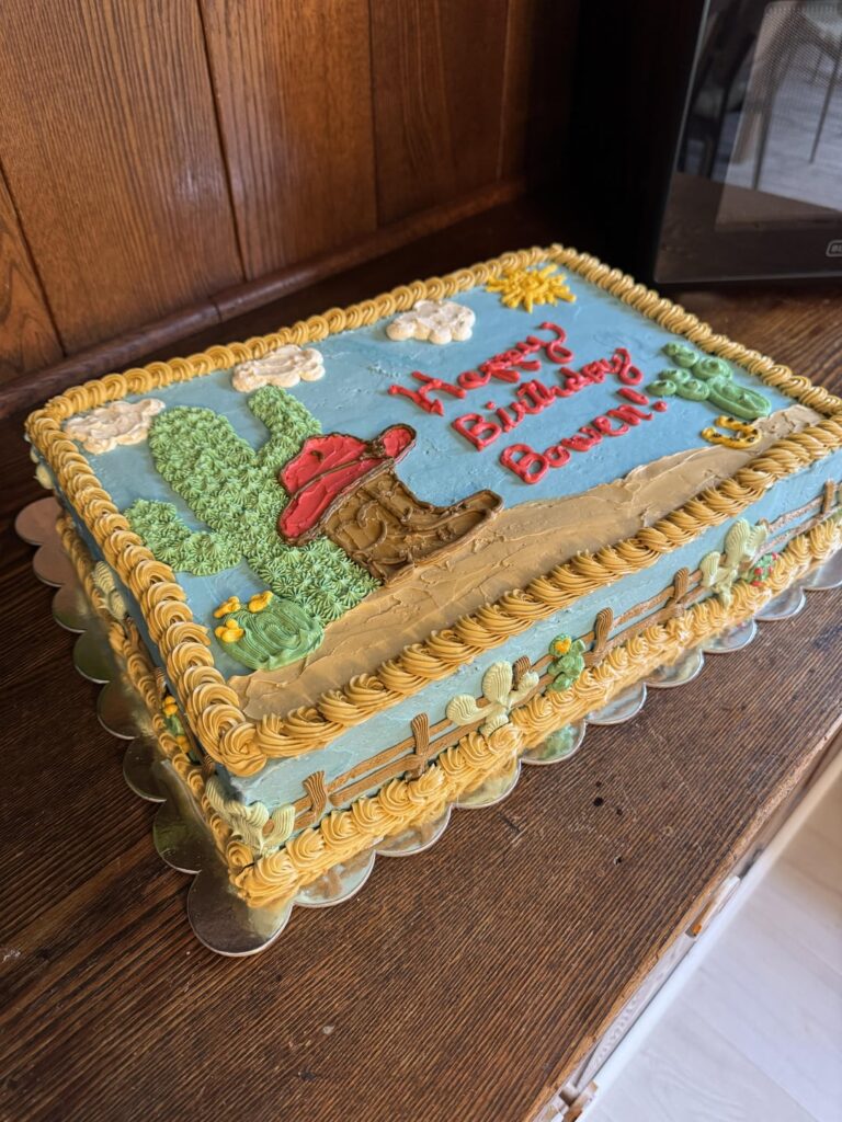Yee-haw! Cowboy themed cake for my nephew’s 3rd birthday