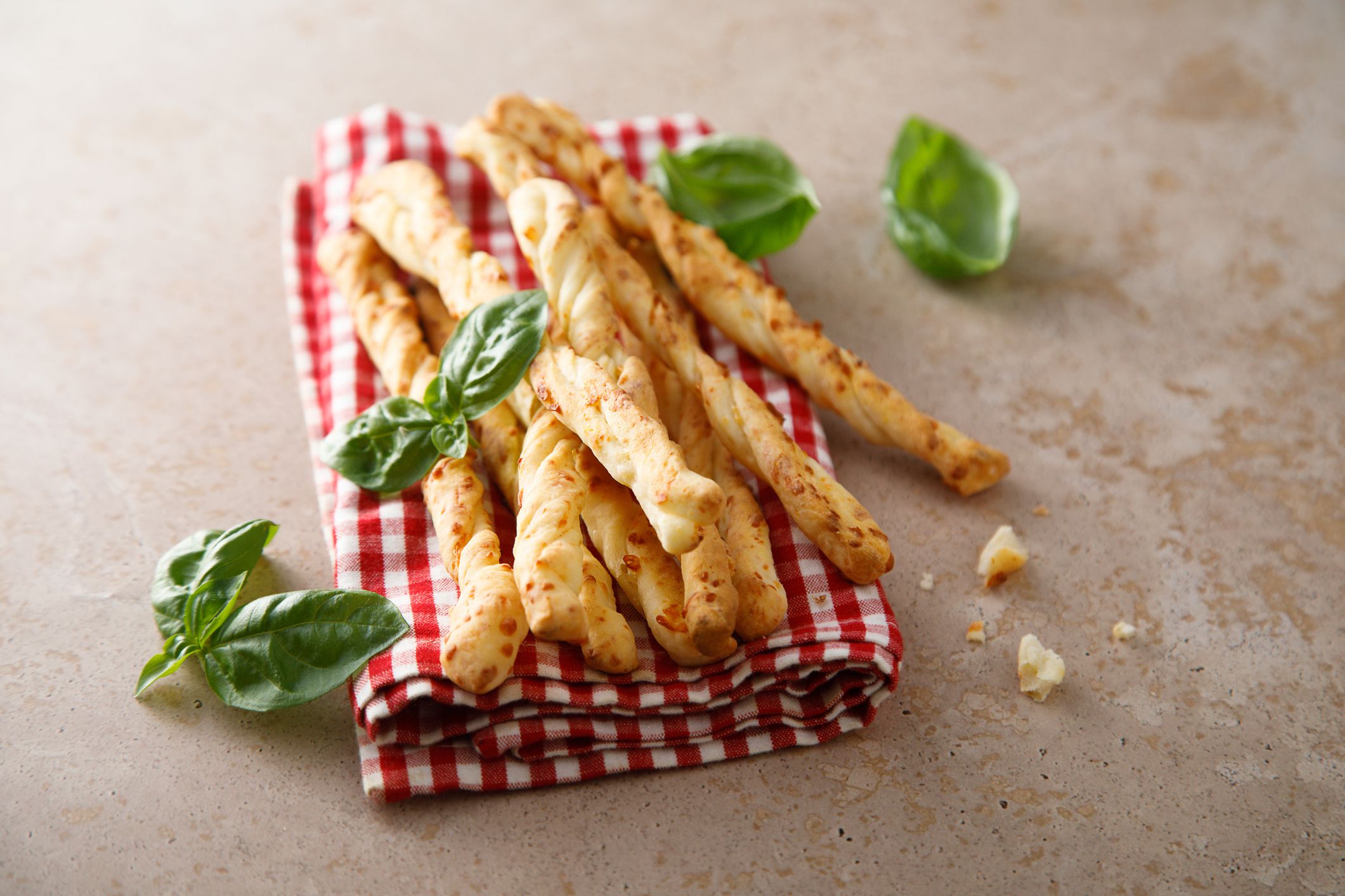 Traditional homemade grissini sticks