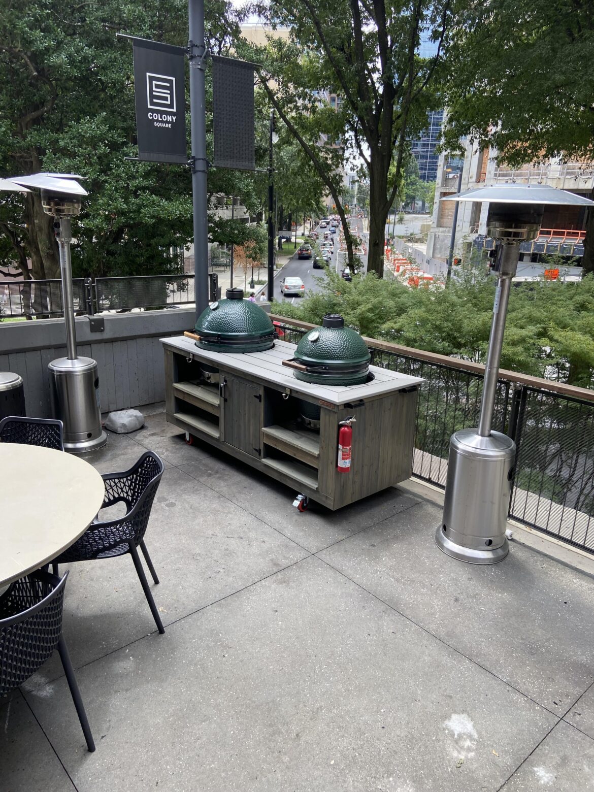 At a restaurant today I installed a custom built XL & LG BGE table I made
