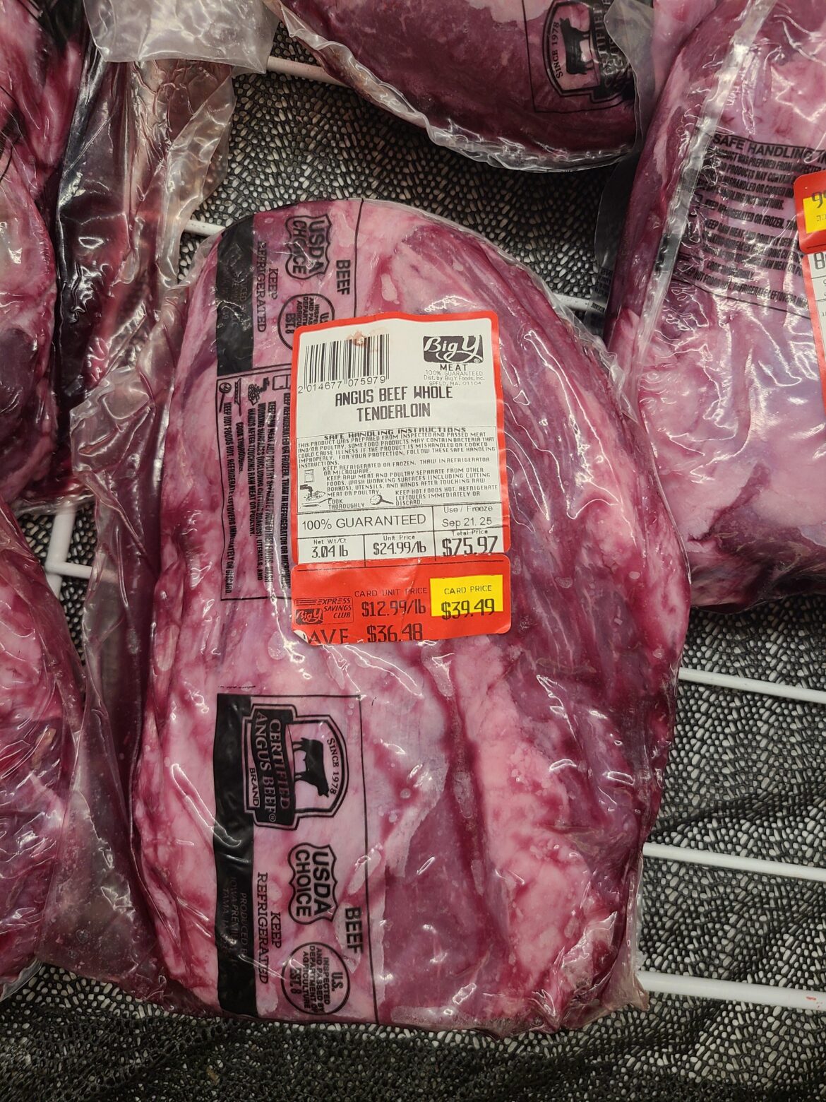 Angus Whole Choice Tenderloin Question